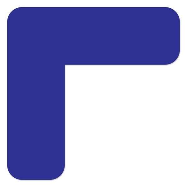 Ergomat DuraStripe Mean Lean 4inx4inx1in 90 degrees Angle Rounded Corners Blue, 80PK DSML-CR4-B-KIT - main